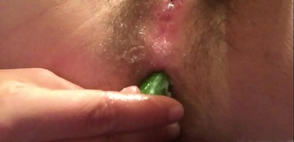  Fucking myself in the ass with a cucumber